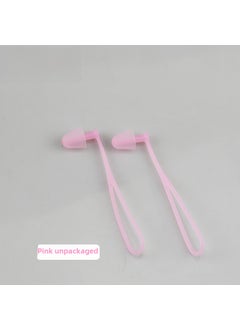 Silicone Strap Earplugs Anti-Loss Water-Resistant Noise-Canceling Pink-no packaging