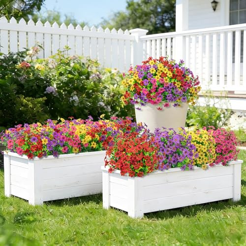 Besteek 20 Bundles Artificial Flowers for Outdoors, Fake Silk Flowers UV Resistant Faux Realistic Plastic Plants for Spring Summer Porch Patio Garden Planter Window Box Home Decor, Mixed Color - Image 4