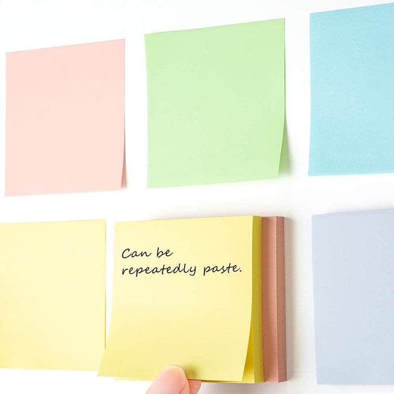 Phthdoty 8 Pads Pop Up Sticky Notes 3x3 Refills Pastel Colors Self-Stick Notes Pads Super Adhesive Sticky Notes Great Value Pack - Image 5