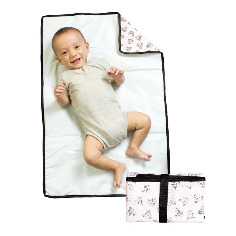 JL Childress Disney Baby by JL Childress Full Body Portable Changing Pad Disney Travel Essential Padded Waterproof Foldable Diaper Changing Pad ExtraLarge 19 x 30 Minnie Mouse Dot 