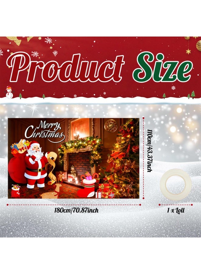 1Pcs Christmas Banner for Decorations, 180 * 110cm Wall and Party Banner, Merry Christmas Backdrop for Party Decorations (Red) - Image 3