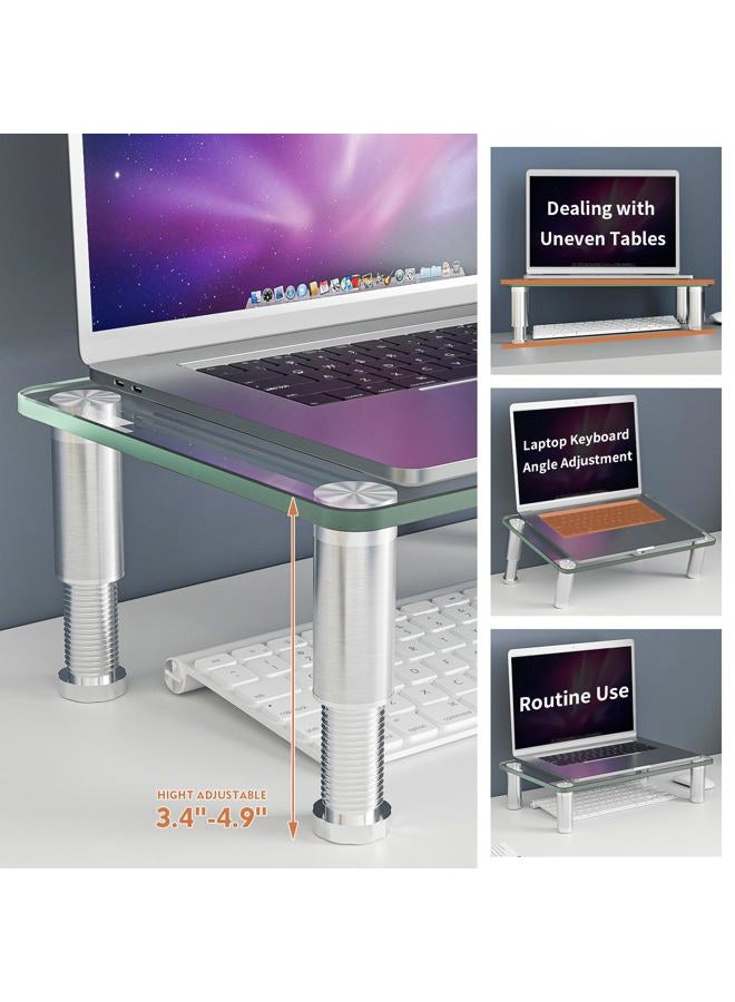 Hemudu 2 Pack Computer Monitor Riser with Height Adjustable Multi Media Desktop Stand for Flat Screen LCD LED TV, Laptop/Notebook/Xbox One - Image 2