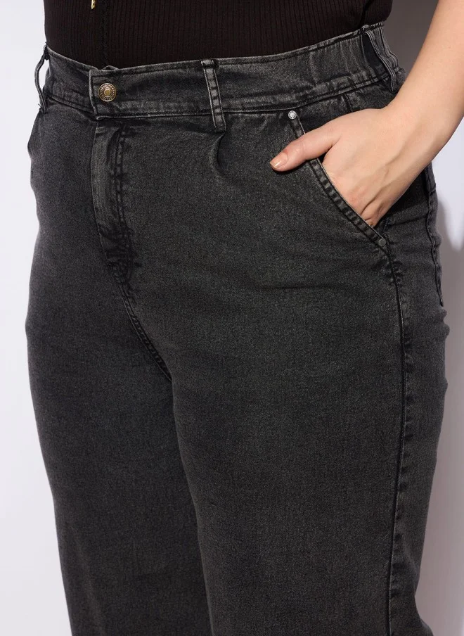 SASSAFRAS Black Denim Jorts for Women