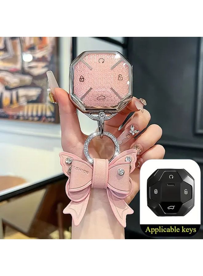غطاء مفتاح TPU وردي لسيارة Chery Jetour T2 Traveler 2023 2024 واقي متين - Image 1