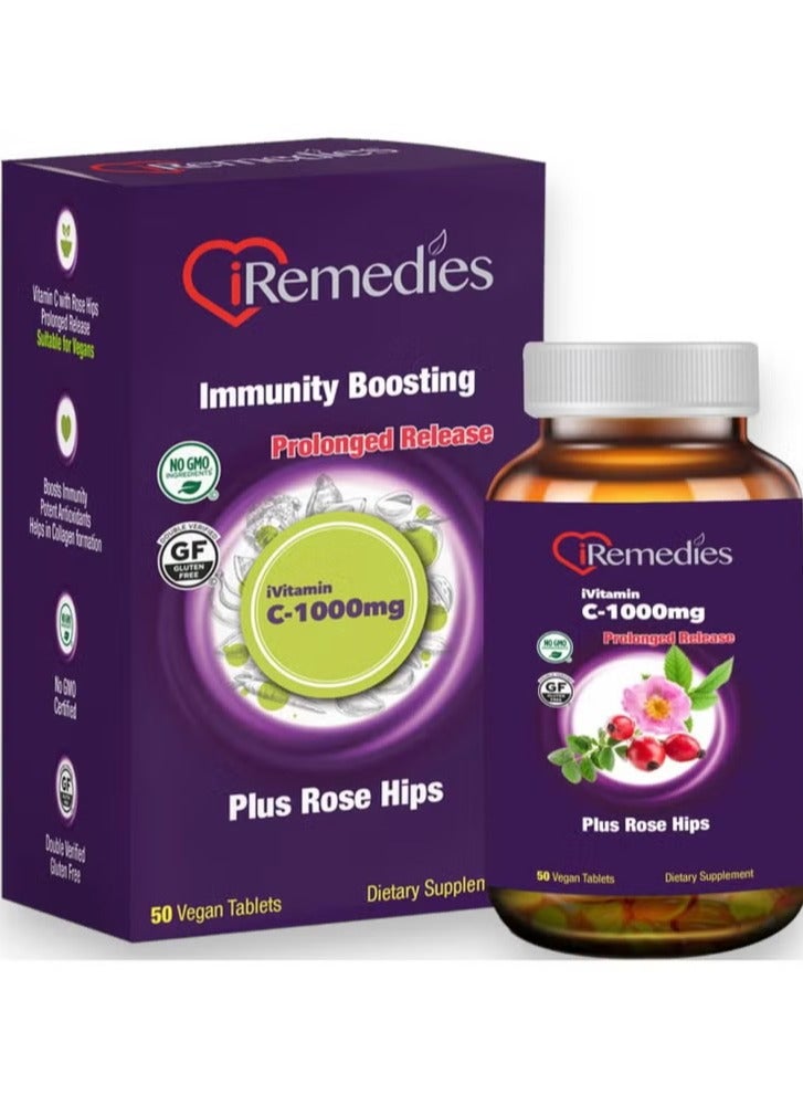 iRemedies Ivitamin c-1000mg, 50 Tablets, 50 Servings