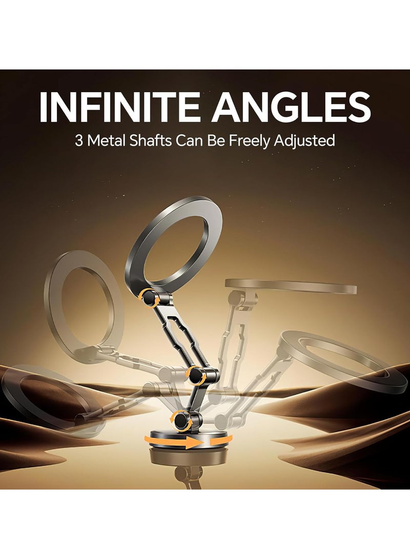 حامل هاتف مغناطيسي للسيارة من كاي ستايل ماج سيف، قابل للتعديل بزاوية 360 درجة، حامل هاتف للسيارة، مصنوع بالكامل من المعدن، حامل هاتف محمول قابل للطي للوحة القيادة في سيارتك، حامل سيارة لهاتف آيفون 16 برو ماكس 15 14 13 12 بلس ميني - Image 3