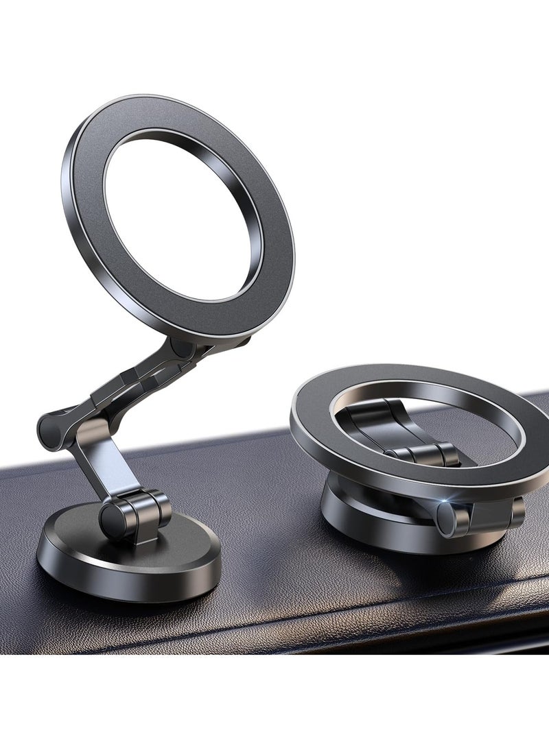 حامل هاتف مغناطيسي للسيارة من كاي ستايل ماج سيف، قابل للتعديل بزاوية 360 درجة، حامل هاتف للسيارة، مصنوع بالكامل من المعدن، حامل هاتف محمول قابل للطي للوحة القيادة في سيارتك، حامل سيارة لهاتف آيفون 16 برو ماكس 15 14 13 12 بلس ميني - Image 1