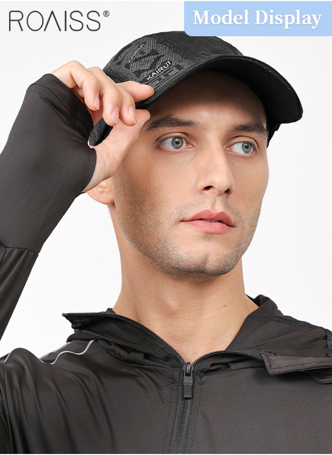 roaiss - Quick Drying Sun Visor Hat for Men Women UPF 50+ Ultra Thin Cooling Baseball Cap Summer UV Protection Outdoor Cap Waterproof Breathable Sports Cap Newsboy Hats Cabbie Hat - Image 1