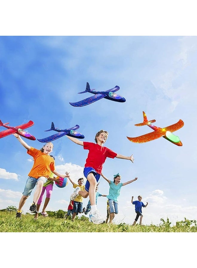 BAIVYLE 3 Pack Foam Airplanes for Kids, 18.9" LED Light Up Flight Foam Glider Planes Flying Toys Fun Summer Activities for Kids,Outdoor Toys Gifts for Kids Boys Girls - Image 2