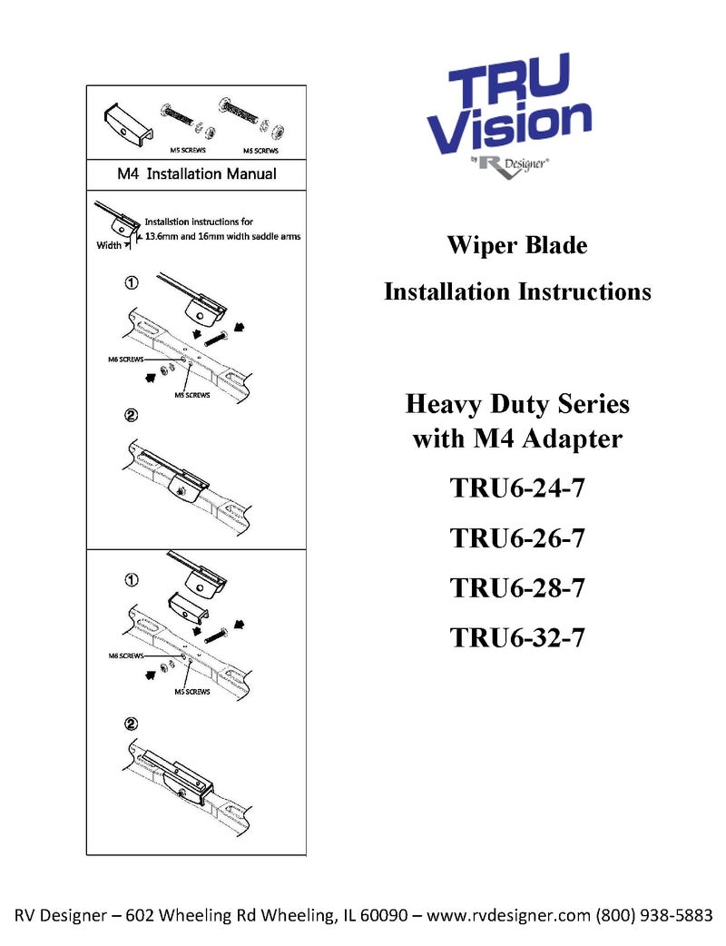 RV Designer TRU6-24-7, 24" TruVision Wiper Blade, Metal, Heavy Duty, 2PK - Image 2