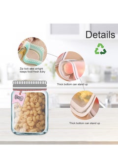 Excefore Jar Ziplock Bags, 30Pcs Multi-Size Resuable Bottle Pattern Zipper Sealed Snacks Sandwich Airtight Food Storage Pouch for Kitchen Travel Camping Organizer and Kids  - Image 2
