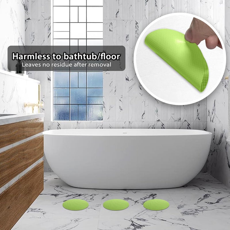 Coufce 24 PCS Bathtub Non Slip Stickers Green Adhesive Decals Round Shape Anti Slip Shower Stickers Bath Non Slip Stickers for Floor Bathroom Stairs Ladders with Scraper - Image 2