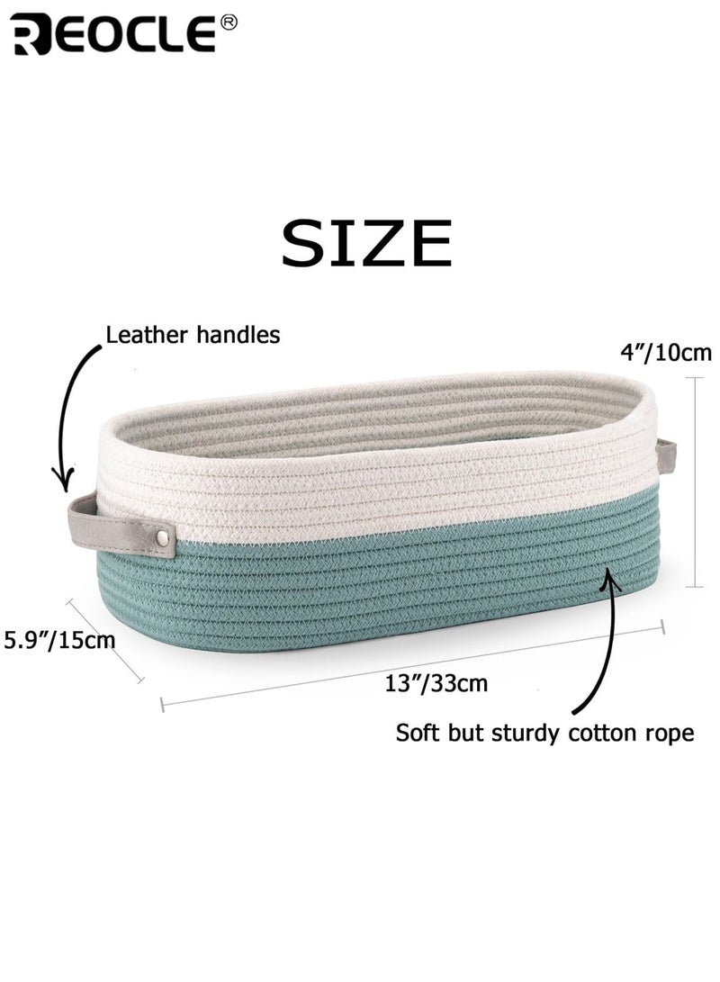 REOCLE Cotton Rope Basket with Woven Design and Decorative Storage Feature Boho Style Organizer for Toilet Paper Bathroom Decor - Image 4
