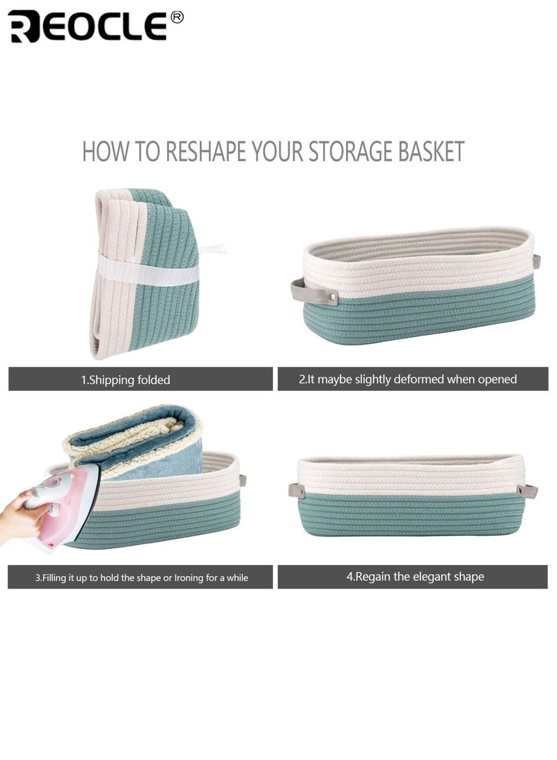 REOCLE Cotton Rope Basket with Woven Design and Decorative Storage Feature Boho Style Organizer for Toilet Paper Bathroom Decor - Image 5