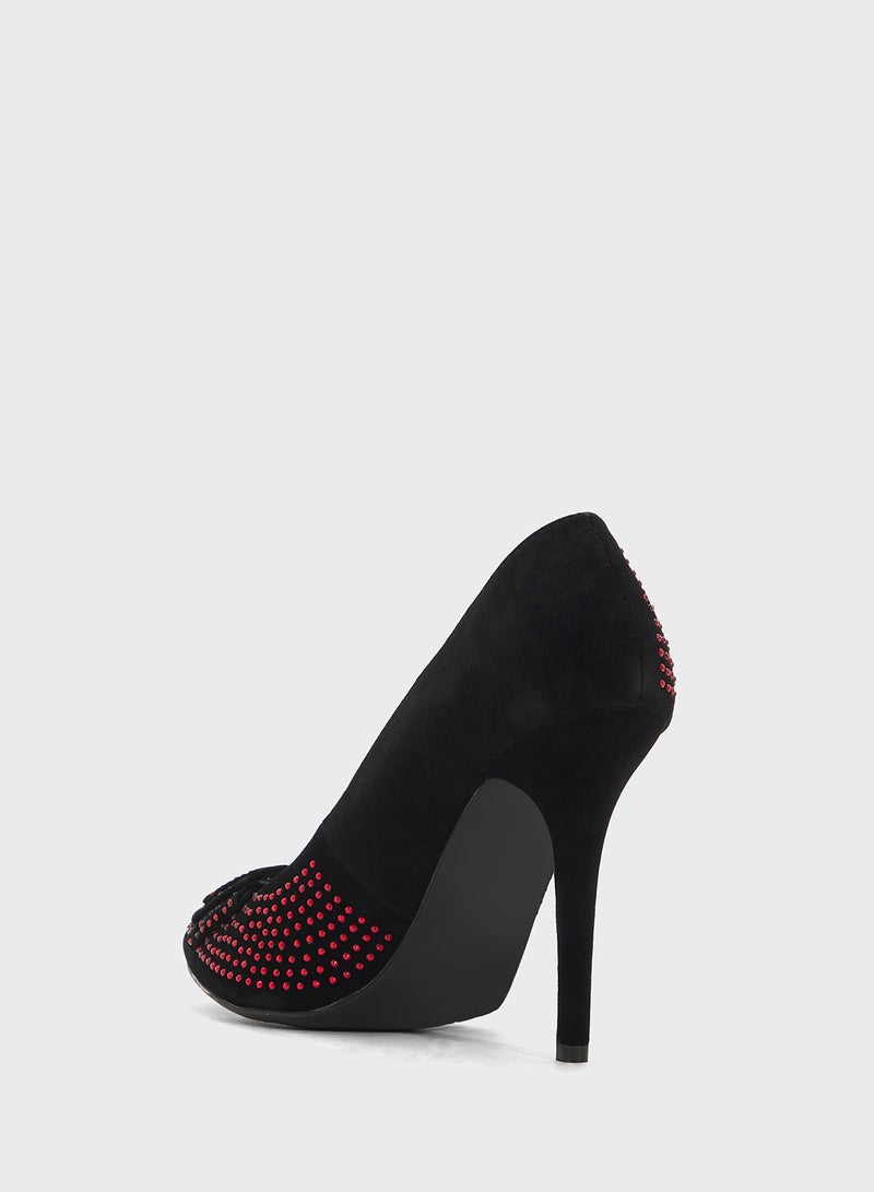 Ella Limited Edition Studded Pump With Bow  - Image 3