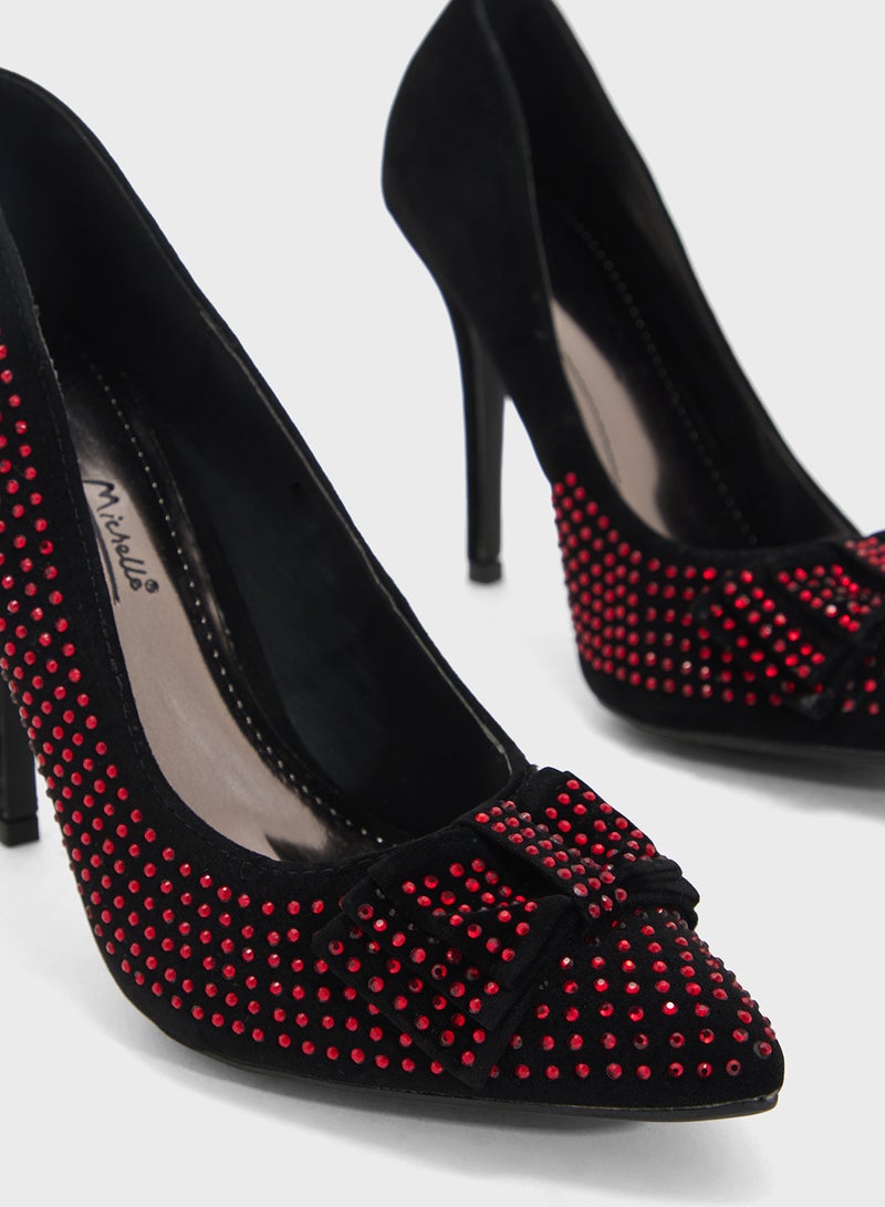 Ella Limited Edition Studded Pump With Bow  - Image 4
