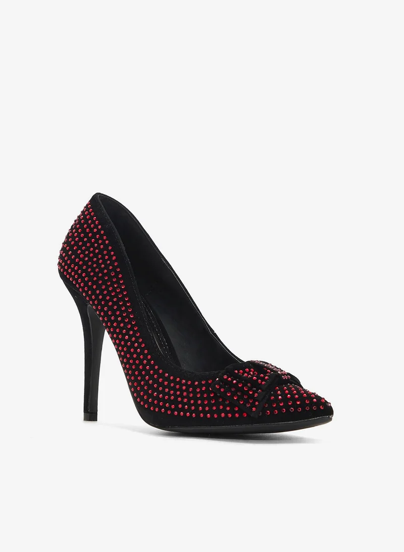 آن ميشيل حذاء بكعب مرصع بفيونكة