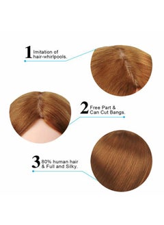 Beauty Star Mannequin Head with 80% Real Human Hair, Manikin Doll Head for Hair Styling, Cosmetology Makeup Hairdressing Training Practice Head with Clamp Stand and DIY Hair Styling Braiding Set  - Image 5
