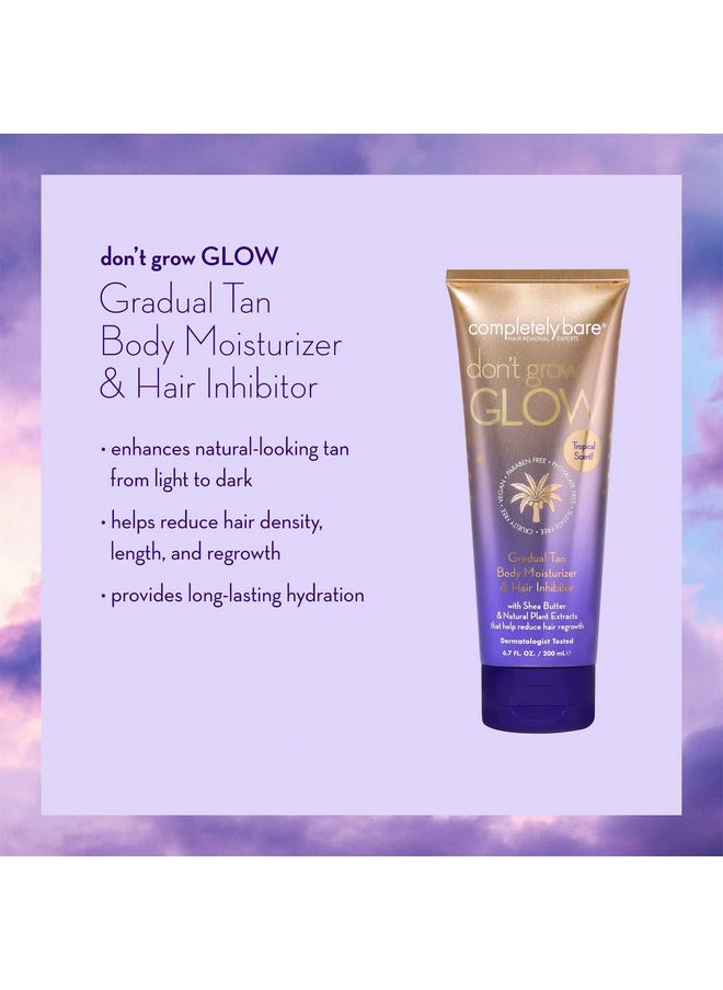 Completely Bare Don'T Grow Glow Gradual Tan Body Moisturizer & Hair Inhibitorshea Butter & Hair Minimizers  - Image 2