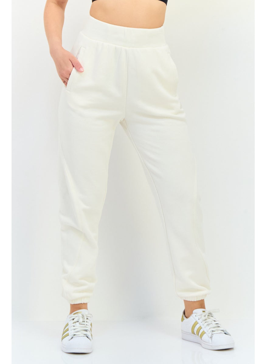 Adidas - Women Sportswear Fit Outdoor Sweatpants, Off White - Image 1