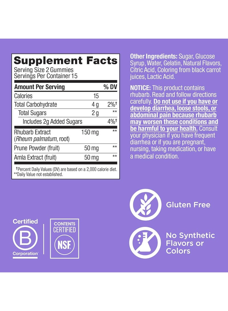 OLLY Keep it Moving Constipation Relief, Rhubarb, Prunes, Amla - Plum Berry Flavor - 30ct - Image 2