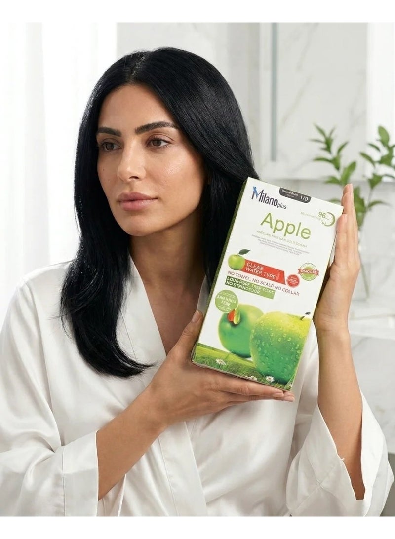 Milano Plus Apple Ammonia Free Black Hair Cream ,Clear Water Type, Leave Fragrance 96 Hour, 500ml*2 Suitable for the tropical and Sub tropical zone with abundant rainfall Sufficient sunshine and temperature the area grows is rich in vitamin C and is known for the world - Image 5