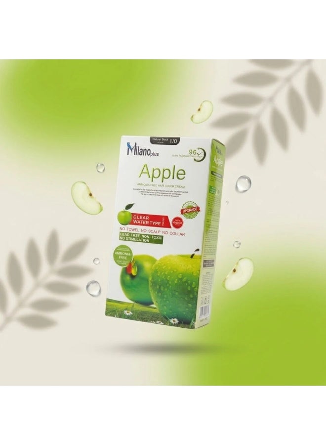 Milano Plus Apple Ammonia Free Black Hair Cream ,Clear Water Type, Leave Fragrance 96 Hour, 500ml*2 Suitable for the tropical and Sub tropical zone with abundant rainfall Sufficient sunshine and temperature the area grows is rich in vitamin C and is known for the world - Image 3