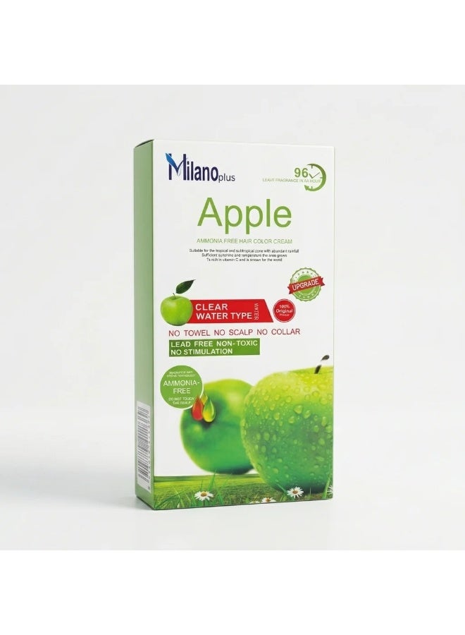 Milano Plus Apple Ammonia Free Black Hair Cream ,Clear Water Type, Leave Fragrance 96 Hour, 500ml*2 Suitable for the tropical and Sub tropical zone with abundant rainfall Sufficient sunshine and temperature the area grows is rich in vitamin C and is known for the world - Image 1