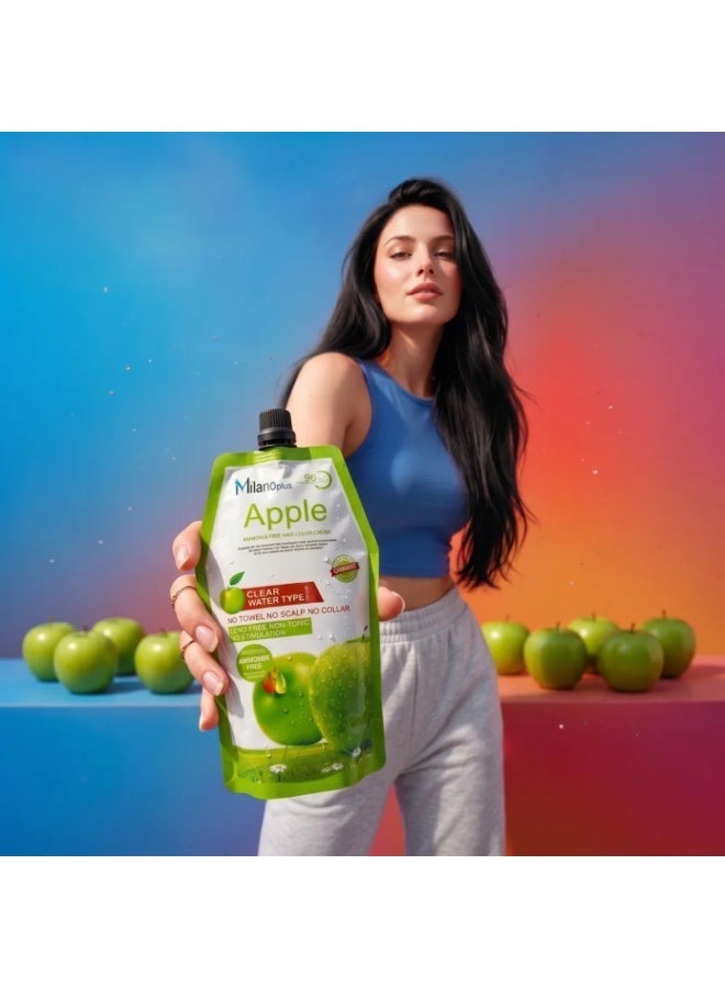 Milano Plus Apple Ammonia Free Black Hair Cream ,Clear Water Type, Leave Fragrance 96 Hour, 500ml*2 Suitable for the tropical and Sub tropical zone with abundant rainfall Sufficient sunshine and temperature the area grows is rich in vitamin C and is known for the world - Image 2
