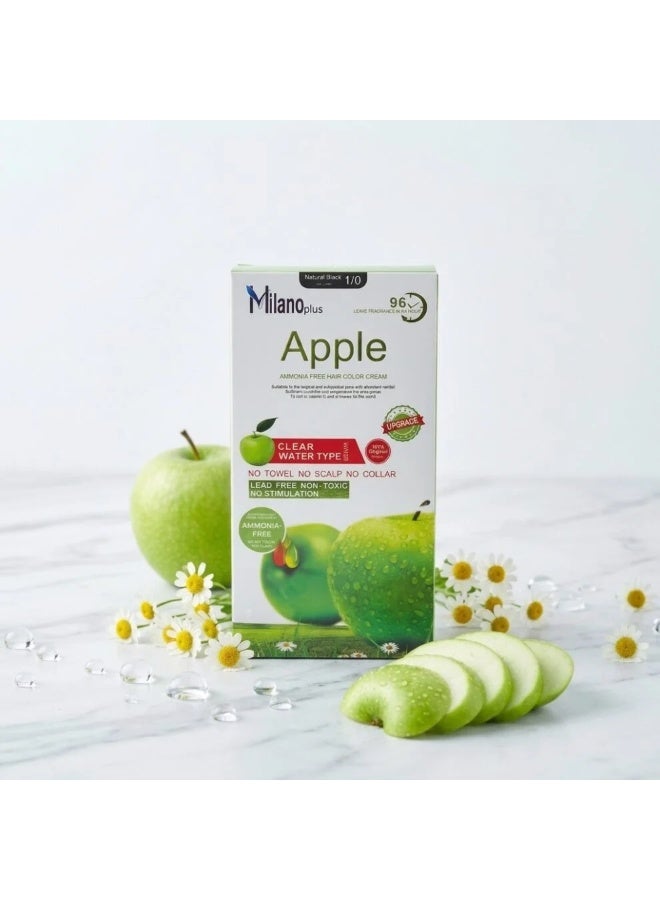 Milano Plus Apple Ammonia Free Black Hair Cream ,Clear Water Type, Leave Fragrance 96 Hour, 500ml*2 Suitable for the tropical and Sub tropical zone with abundant rainfall Sufficient sunshine and temperature the area grows is rich in vitamin C and is known for the world - Image 4