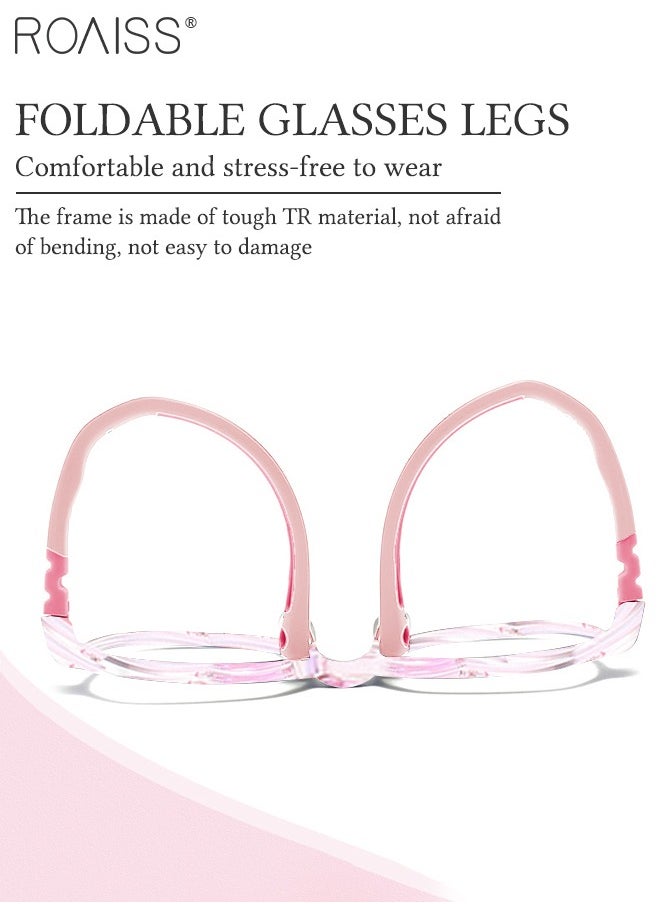 roaiss Kids Blue Light Blocking Glasses, Anti Eyestrain Computer Glasses, Gaming Eyewear UV400 Protection with Light Weight TR90 Frame for Boys Girls and Children Age 3-12, Pink  - Image 5