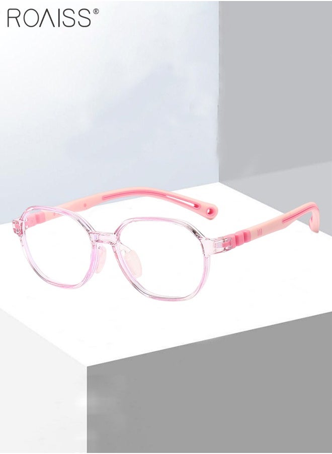 roaiss Kids Blue Light Blocking Glasses, Anti Eyestrain Computer Glasses, Gaming Eyewear UV400 Protection with Light Weight TR90 Frame for Boys Girls and Children Age 3-12, Pink  - Image 3