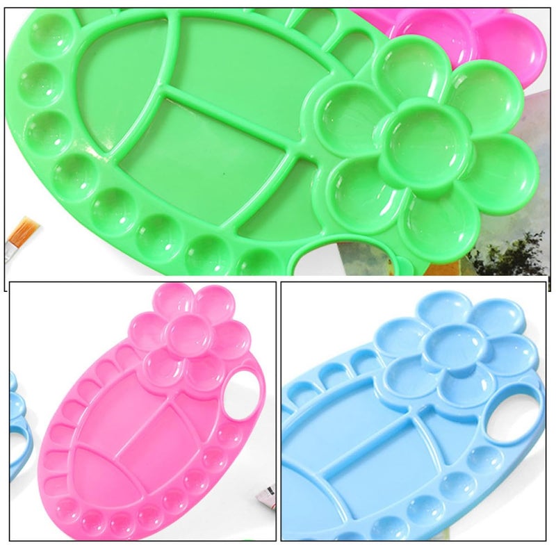 8 Pcs Oval Artist Palette Plastic Paint Mixing Tray Set For Oil Watercolor - Image 4