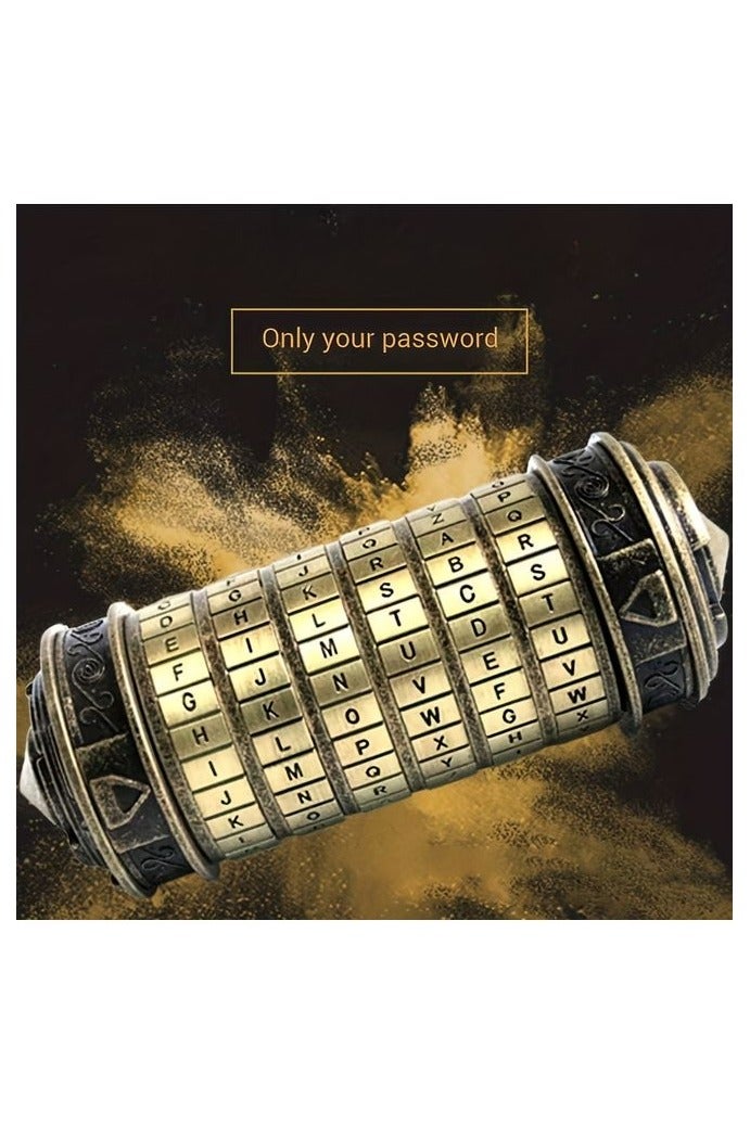 HOMESTAR [Vintage Gift Box] Stylish DIY Vintage Cylinder Gift Box with Password Lock - Secure Storage for Wedding Rings, Retro Key Box for Rings - Precise and Ideal Valentine's Day or Birthday Present - Image 1