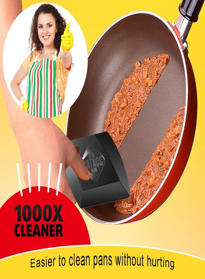 G.CATACC 4-Pack Pan Scrapers, Durable Plastic Dish Scraper Tool for Kitchen Cast Iron Pot Pan Skillets, Cookware Cleaning - Image 4