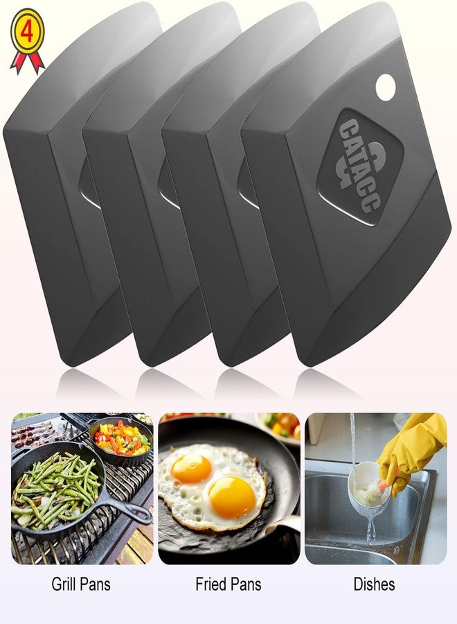 G.CATACC 4-Pack Pan Scrapers, Durable Plastic Dish Scraper Tool for Kitchen Cast Iron Pot Pan Skillets, Cookware Cleaning - Image 5