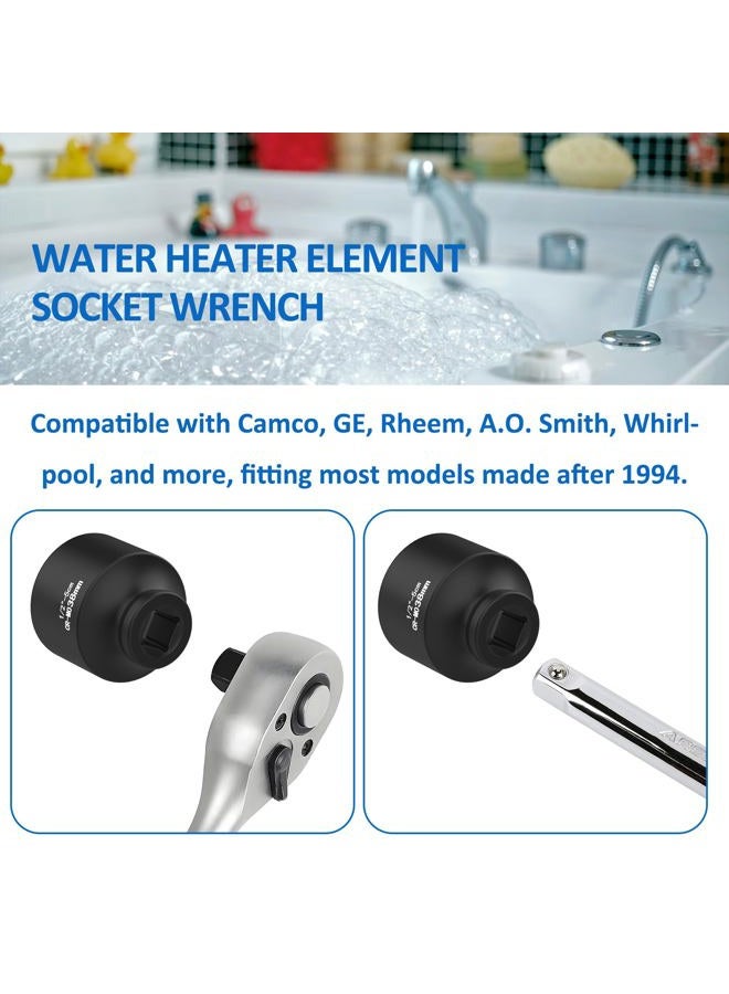 Timsec 1-1/2" Socket, Water Heater Element Wrench with 1/2" Drive, Ideal for Removing & Replacing All Residential Screw-in Water Heater Elements, Fits for Camco, GE and More, 6-Point Anti-Rounding Design - Image 4