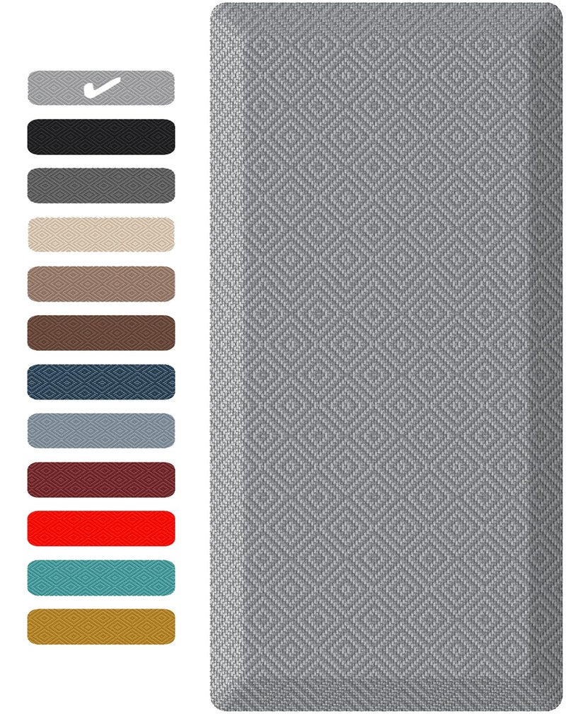 Ophanie Kitchen mats for Floor Kitchen Rugs 20x32 Anti Fatigue Standing Cushioned Mat Waterproof Comfort Ergonomic mat for Office Home Sink 34 inch Thick Memory Foam Grey NonSlip Bottom