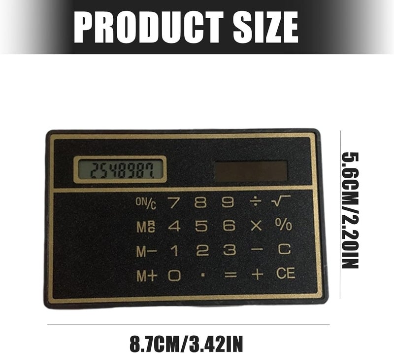 Solar-Powered Credit Card Calculator 8-Digit Ultra-Thin ABS for Office Travel School Use Solar Desk Calculator for Office - Image 3