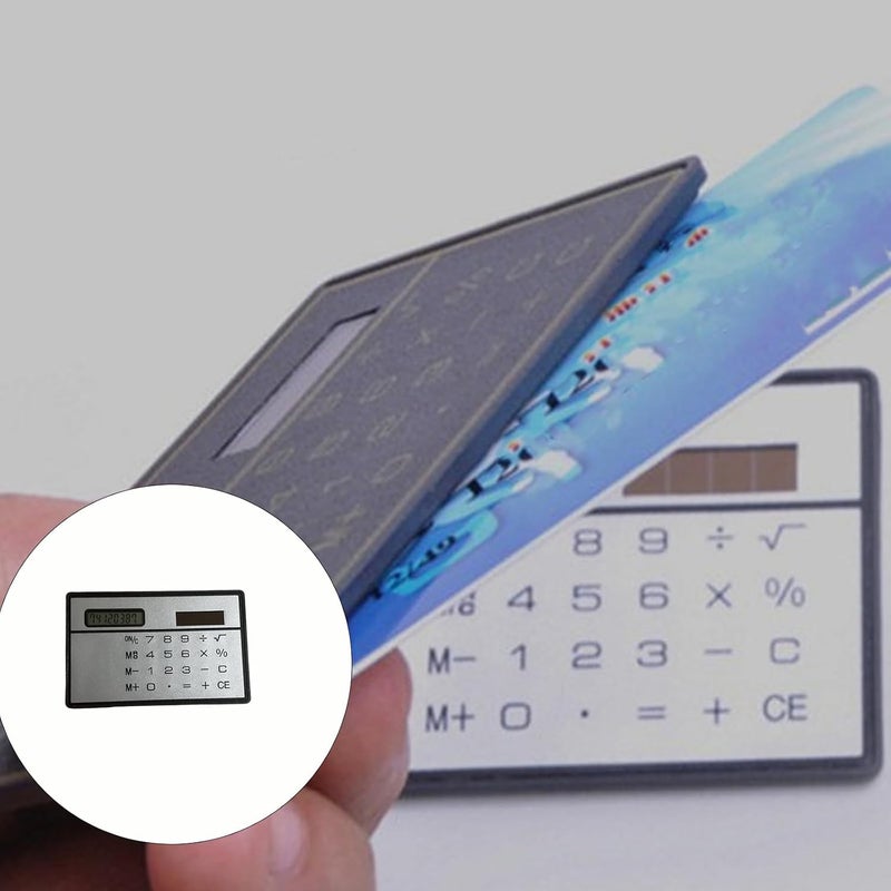 Solar-Powered Credit Card Calculator 8-Digit Ultra-Thin ABS for Office Travel School Use Solar Desk Calculator for Office - Image 2