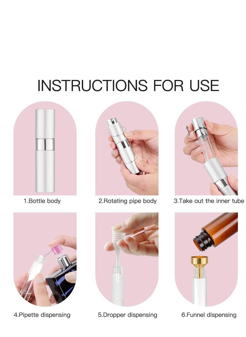 RTYY - 3PCS Portable Mini Perfume Atomizer , 8ML Perfume Atomisers Refillable Travel Perfume Atomiser Bottles Atomiser Perfume Spray Bottle Travel Bottles with Funnel and Refill Pump for Travel, Vacation - Image 1