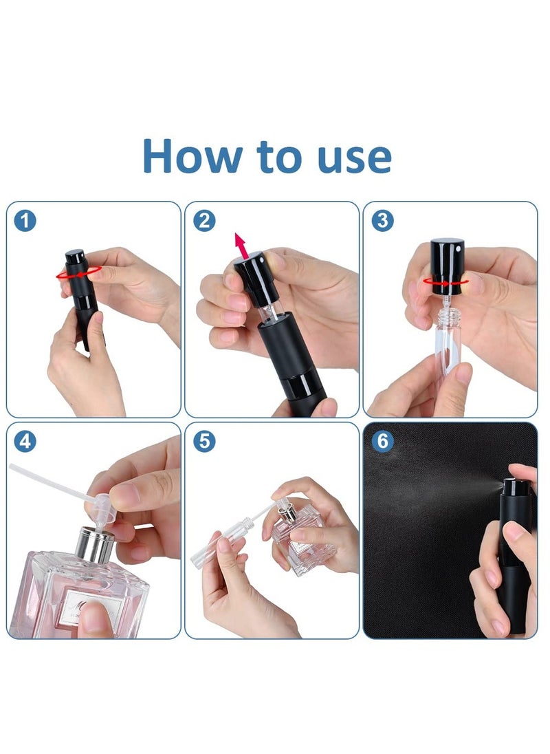 RTYY - 3PCS Portable Mini Perfume Atomizer , 8ML Perfume Atomisers Refillable Travel Perfume Atomiser Bottles Atomiser Perfume Spray Bottle Travel Bottles with Funnel and Refill Pump for Travel, Vacation - Image 1