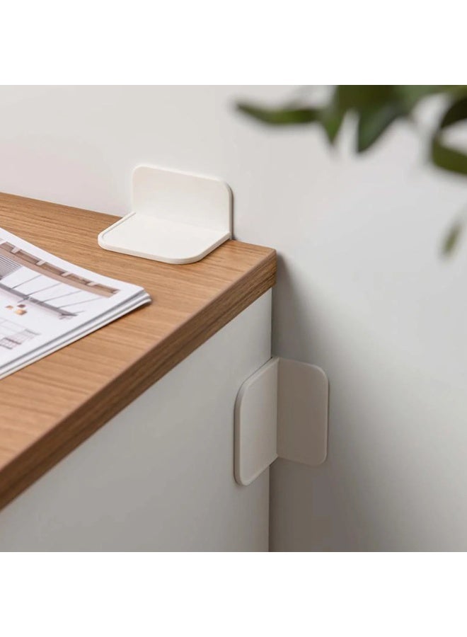 2pcs Self-adhesive Furniture and Cabinet Fasteners, No-drill Child-safe Locks Anti-tipping Clips for Cabinets - Image 3