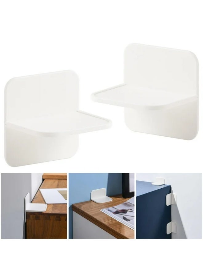 2pcs Self-adhesive Furniture and Cabinet Fasteners, No-drill Child-safe Locks Anti-tipping Clips for Cabinets - Image 1