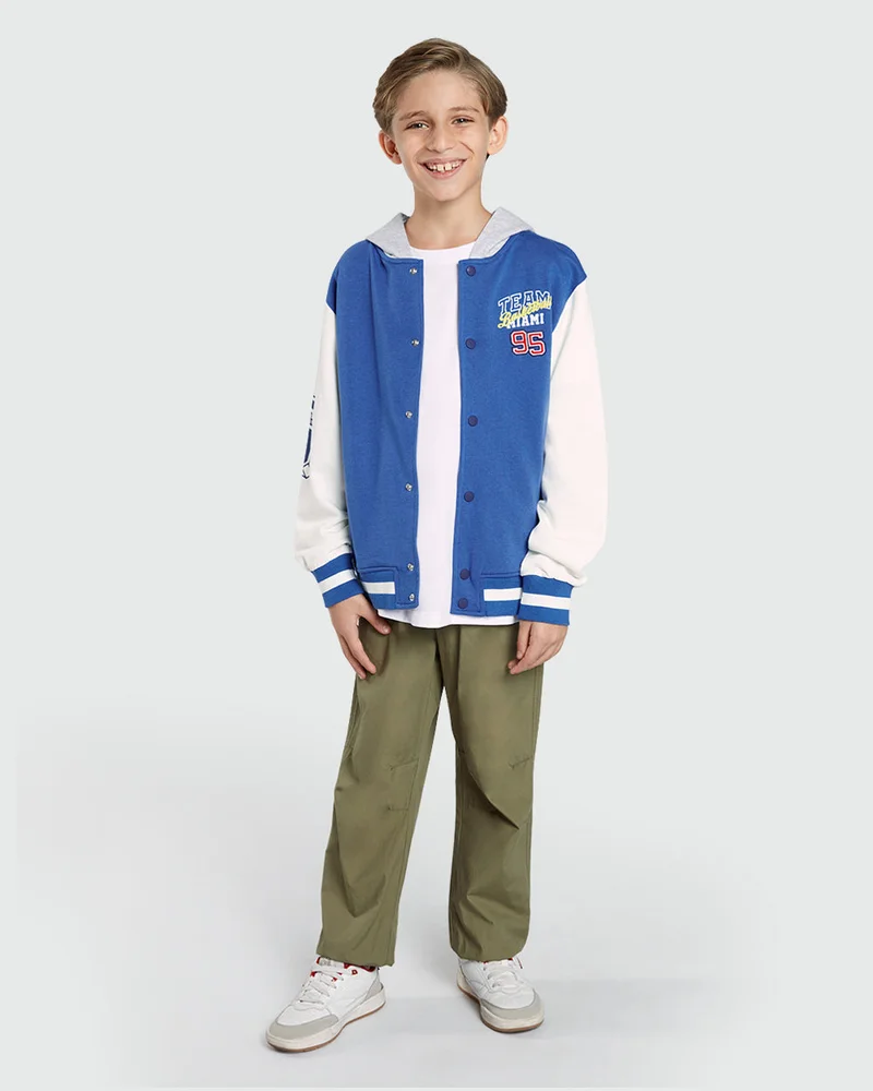 او في اس Joggers In Olive Drab Poplin For Boys