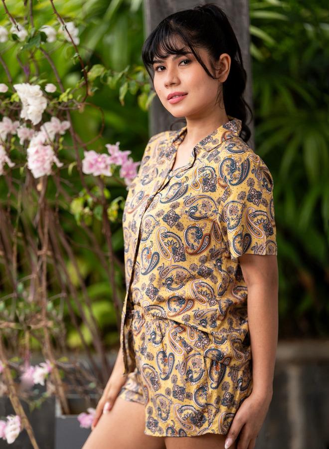 Aadaraya Pyjama Short Set Shirt and Shorts - Image 3