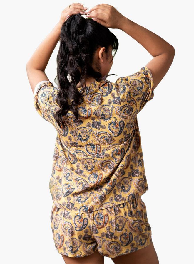 Aadaraya Pyjama Short Set Shirt and Shorts - Image 4