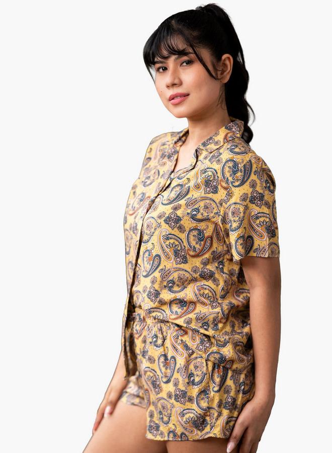 Aadaraya Pyjama Short Set Shirt and Shorts - Image 3