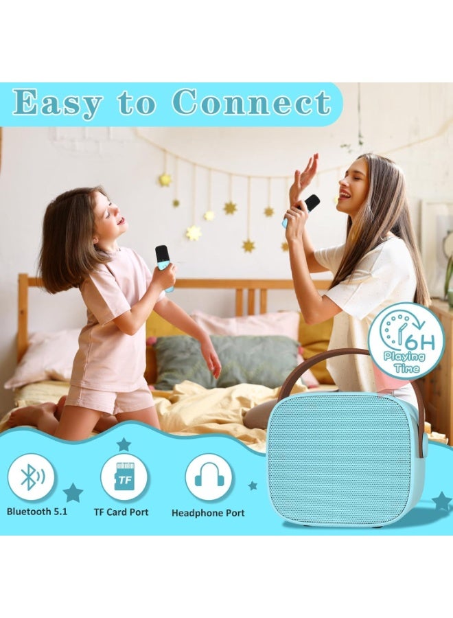 MUNTAQI Portable Karaoke Machine for Kids with Wireless Microphone – Rechargeable Bluetooth Speaker with LED Lights, Music Player Toy for Boys & Girls, Fun Home Party Entertainment System, Gift for Ages 4-12 - Image 3
