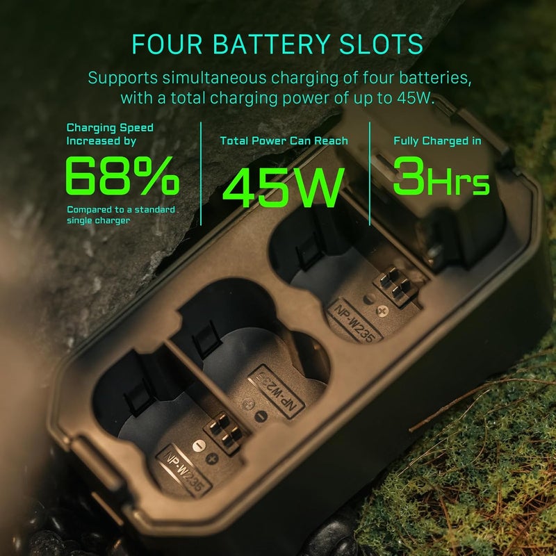 Tilta EN-EL15 Battery Charger 4-Channel Charging Case Compatible with EN-EL15 Batteries, Portable Charging Station TBC-EL15-GN - Image 3